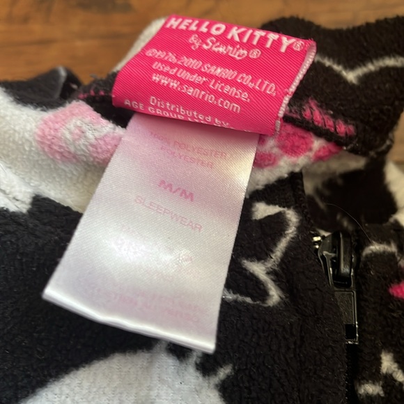 rare vintage sanrio hello kitty fleece onesie with paded feet - Picture 3 of 8